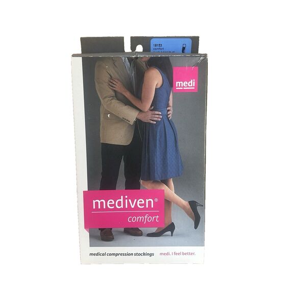 Mediven Comfort Compression Stockings Thigh High w/silicon Beaded Top  band Sz 3 - Picture 3 of 7